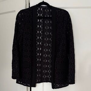 Zara Black Lace Tuxedo Style Women's Blazer